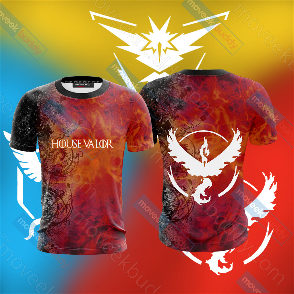 Pokemon Go - House Valor The Flame In the Night Unisex 3D T-shirt