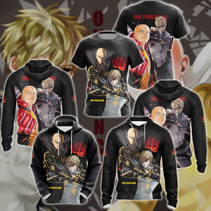 One Punch Man Saitama x Genos Anime Manga 3D All Over Print T-shirt Tank Top Zip Hoodie Pullover Hoodie Hawaiian Shirt Beach Shorts Jogger