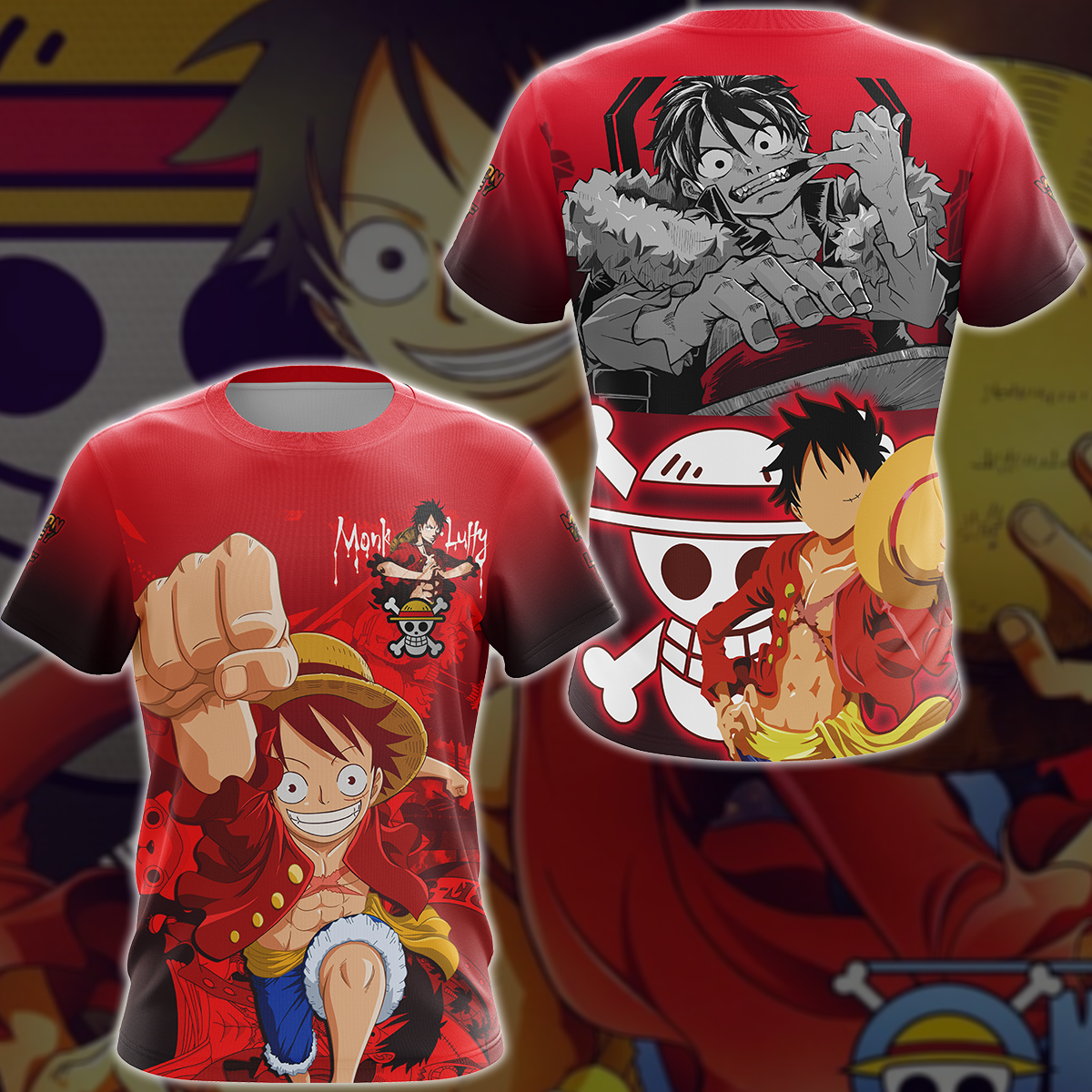 One Piece Monkey D. Luffy Anime Manga 3D All Over Print T-shirt Tank Top Zip Hoodie Pullover Hoodie Hawaiian Shirt Beach Shorts Jogger