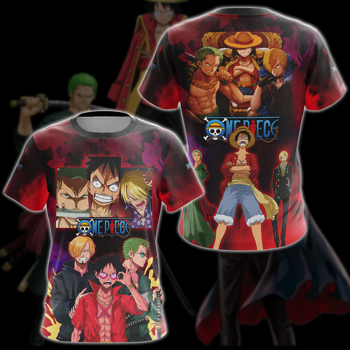 One Piece Luffy Sanji Zoro Anime Manga 3D All Over Print T-shirt Tank Top Zip Hoodie Pullover Hoodie Hawaiian Shirt Beach Shorts Jogger