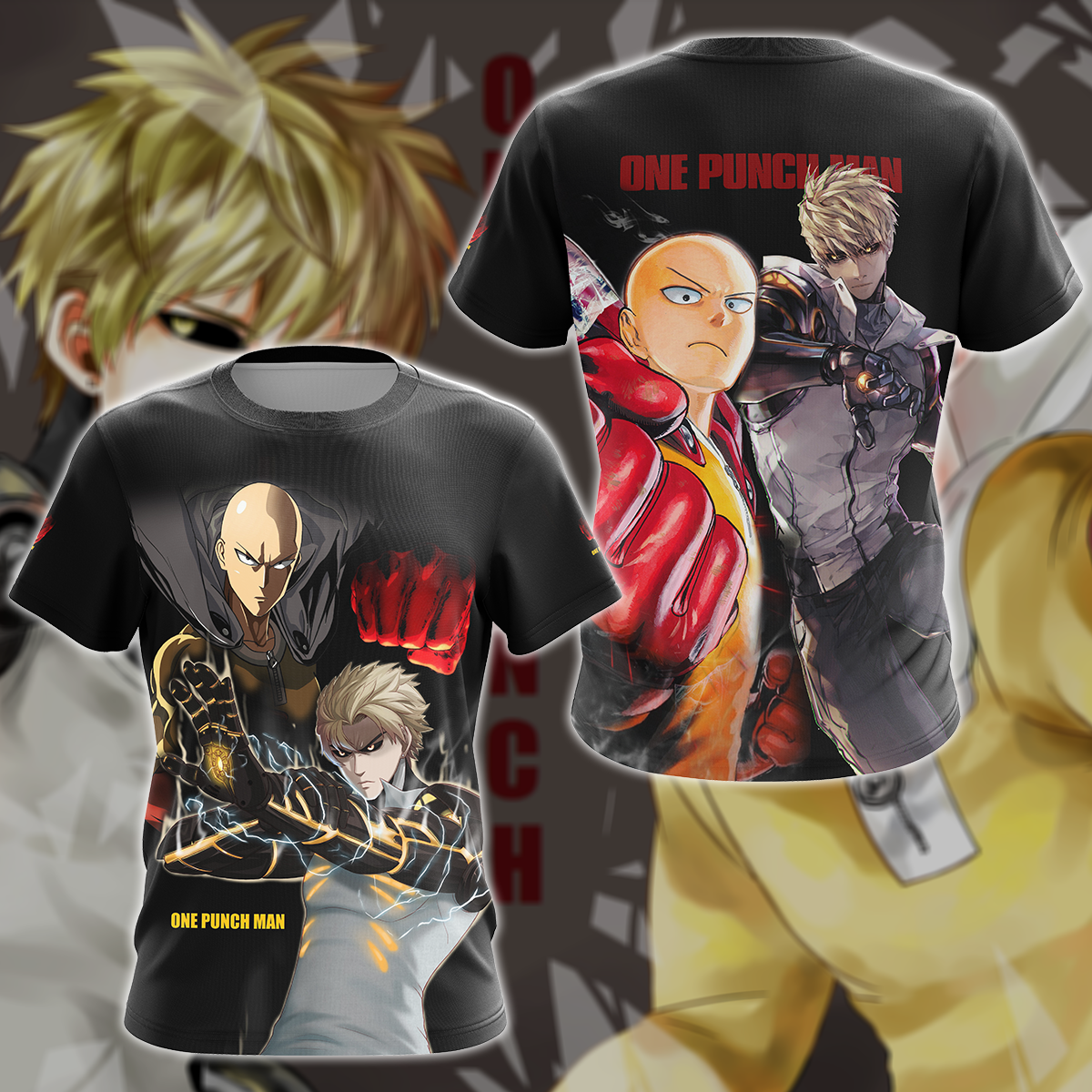 One Punch Man Saitama x Genos Anime Manga 3D All Over Print T-shirt Tank Top Zip Hoodie Pullover Hoodie Hawaiian Shirt Beach Shorts Jogger