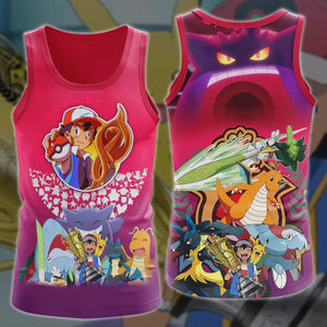 Pokemon Ash Ketchum Champion Anime Manga 3D All Over Printed T-shirt Tank Top Zip Hoodie Pullover Hoodie Hawaiian Shirt Beach Shorts Jogger