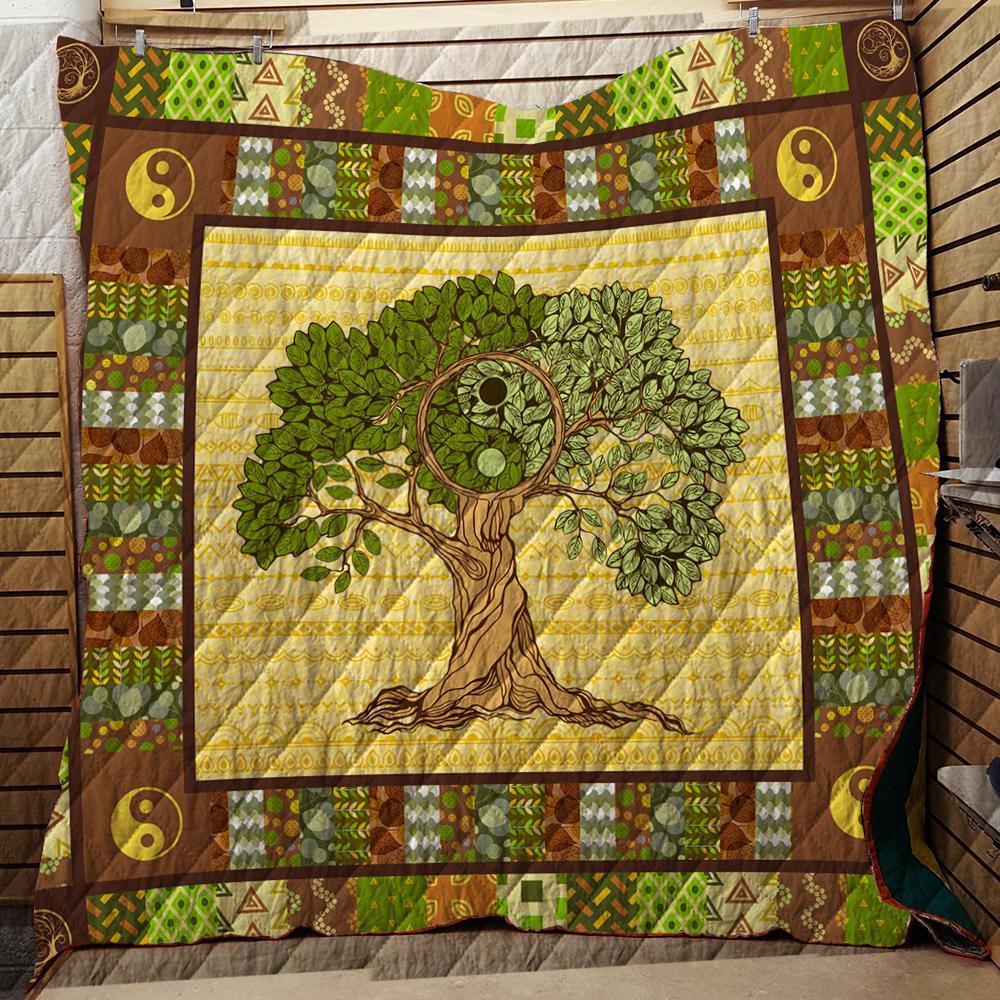 The Mountain Yin Yang Tree 3D Quilt Blanket