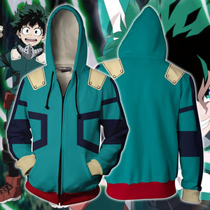 Boku No Hero Academia Izuku Midoriya Cosplay Zip Up Hoodie Jacket