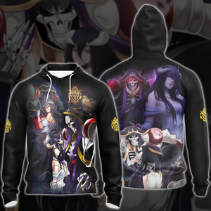 Overlord Ainz Ooal Gown and Albedo Anime Manga 3D All Over Print T-shirt Tank Top Zip Hoodie Pullover Hoodie Hawaiian Shirt Beach Shorts Jogger