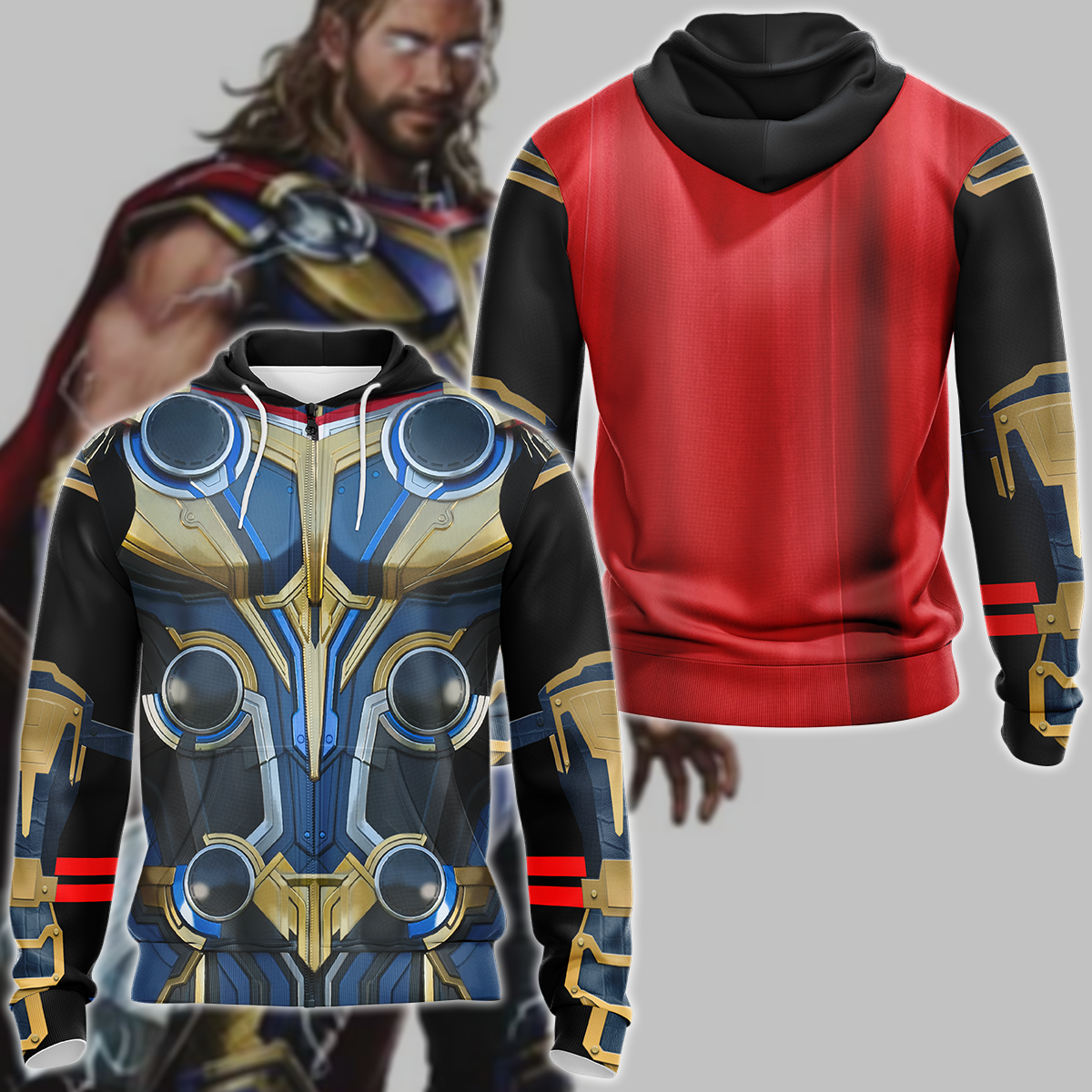 Thor Love & Thunder Cosplay 3D All Over Print T-shirt Tank Top Zip Hoodie Pullover Hoodie Hawaiian Shirt Beach Shorts Jogger