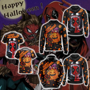 Deadpool x Spider Man - Halloween Unisex 3D T-shirt