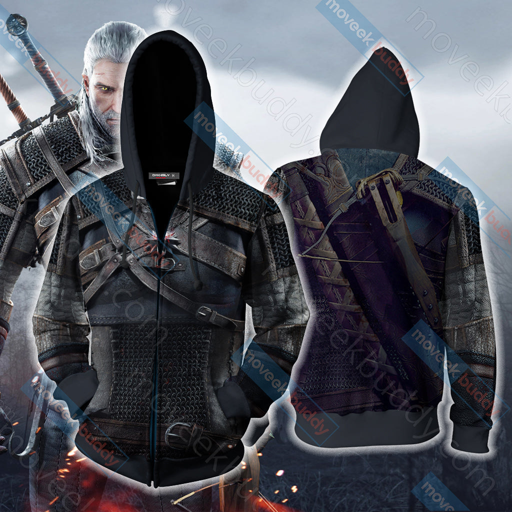 The Witcher 3 Wild Hunt Geralt Of Rivia Cosplay Zip Up Hoodie