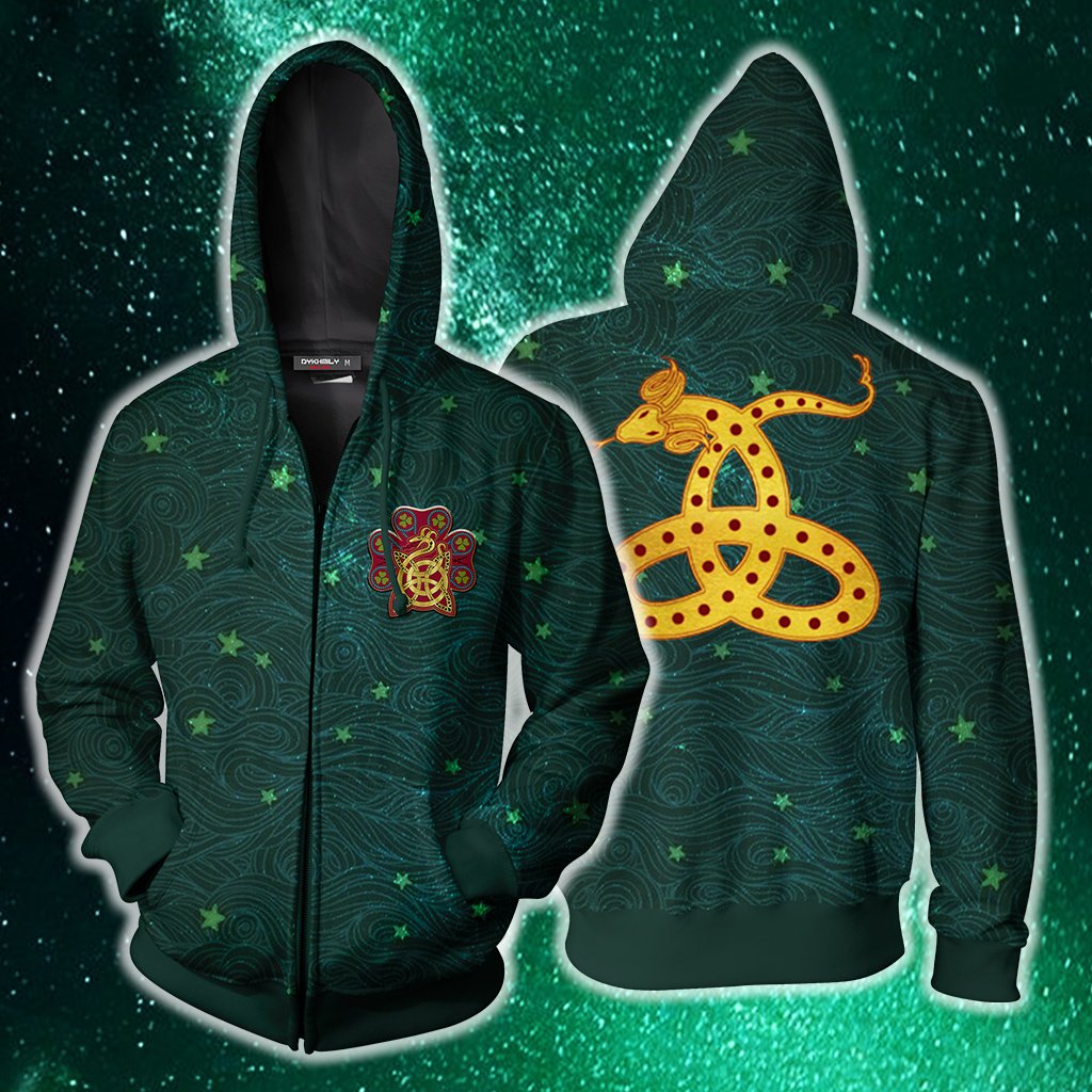 Ilvermorny Horned Serpent House Harry Potter Zip Up Hoodie