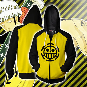 One Piece Trafalgar D. Water Law Cosplay Zip Up Hoodie Jacket