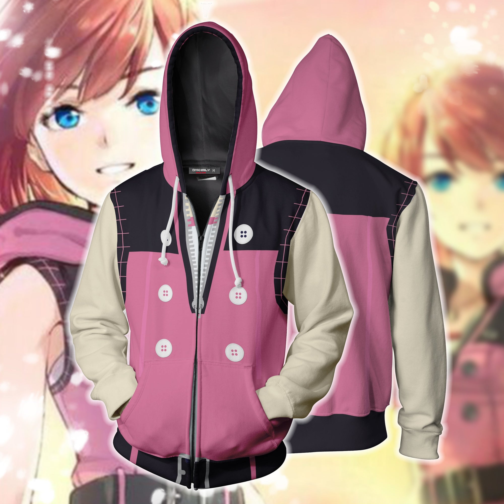 Kingdom Heart III Kairi Cosplay Zip Up Hoodie Jacket