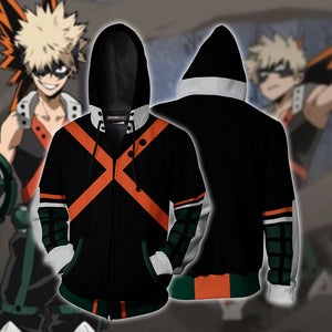 Boku No Hero Academia Katsuki Bakugou Cosplay Zip Up Hoodie Jacket