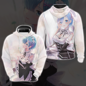 Rem Re:Zero All Over Print T-shirt Tank Top Zip Hoodie Pullover Hoodie