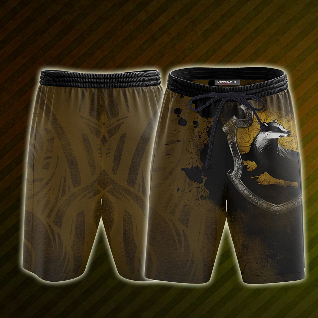 The Hufflepuff Badger Hogwarts Harry Potter Beach Short