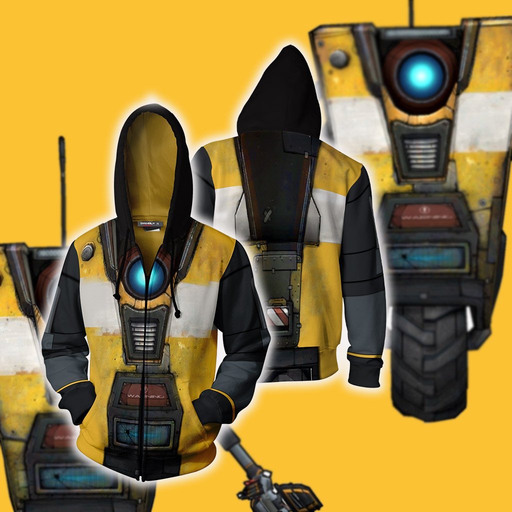 Borderlands Claptrap Cosplay Zip Up Hoodie Jacket