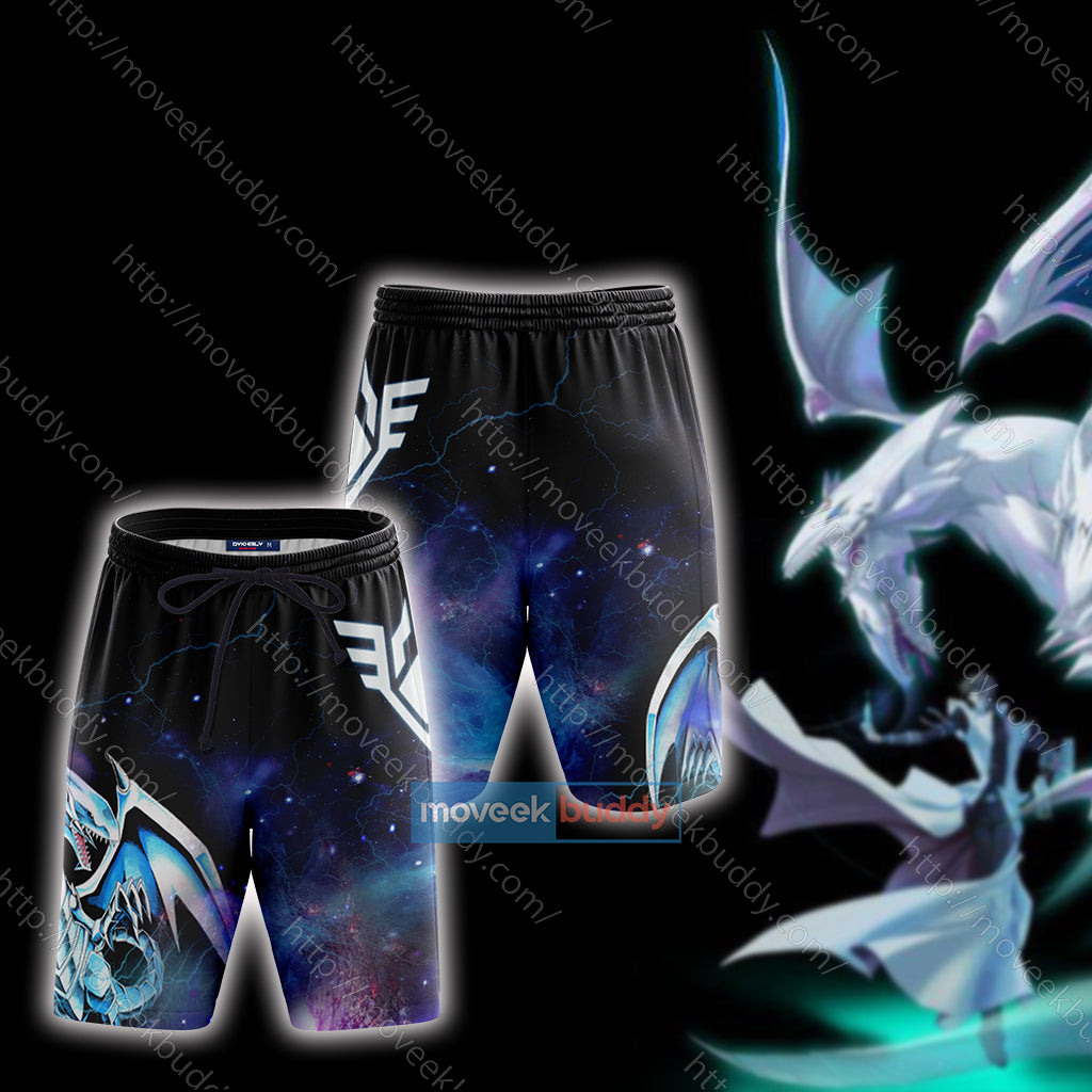 Yu Gi Oh! Blue-Eyes White Dragon Cosplay Beach Shorts