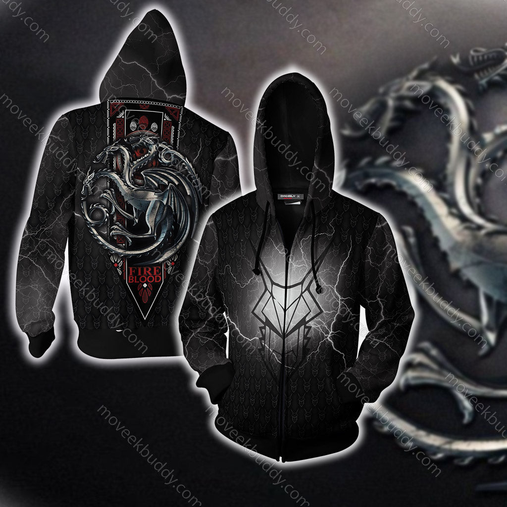 House Targaryen Game Of Thrones New Look Zip Up Hoodie