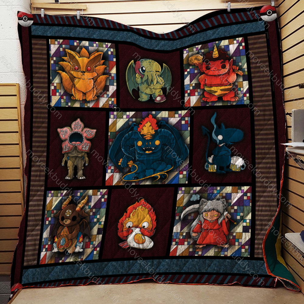 Pokemon 3D Quilt Blanket