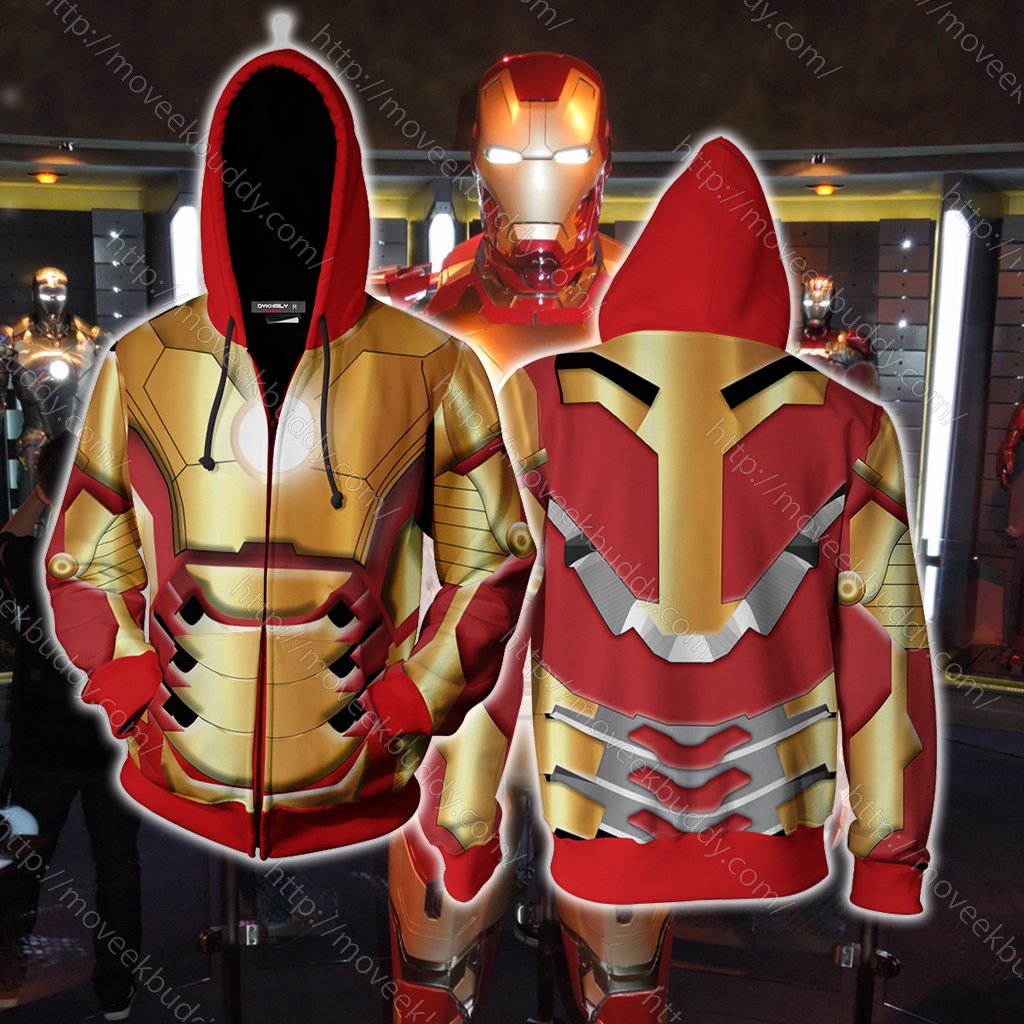 Iron Man 3 XLII Cosplay Zip Up Hoodie Jacket