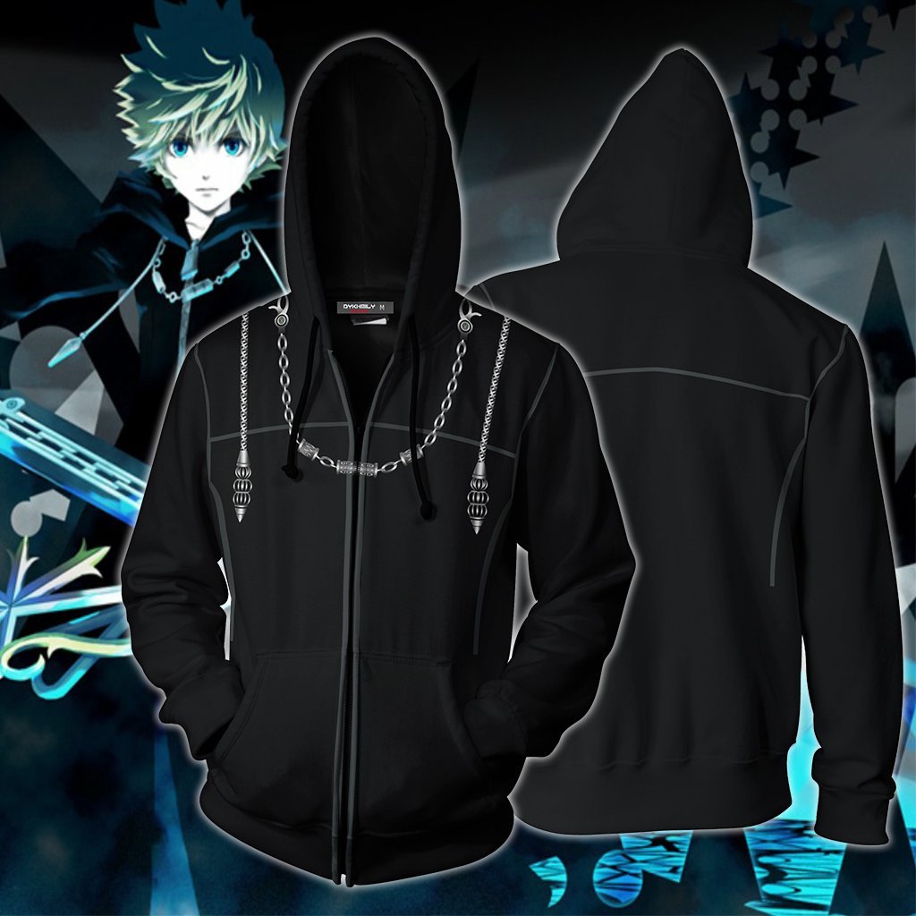 Kingdom Hearts III Roxas Cosplay Zip Up Hoodie Jacket