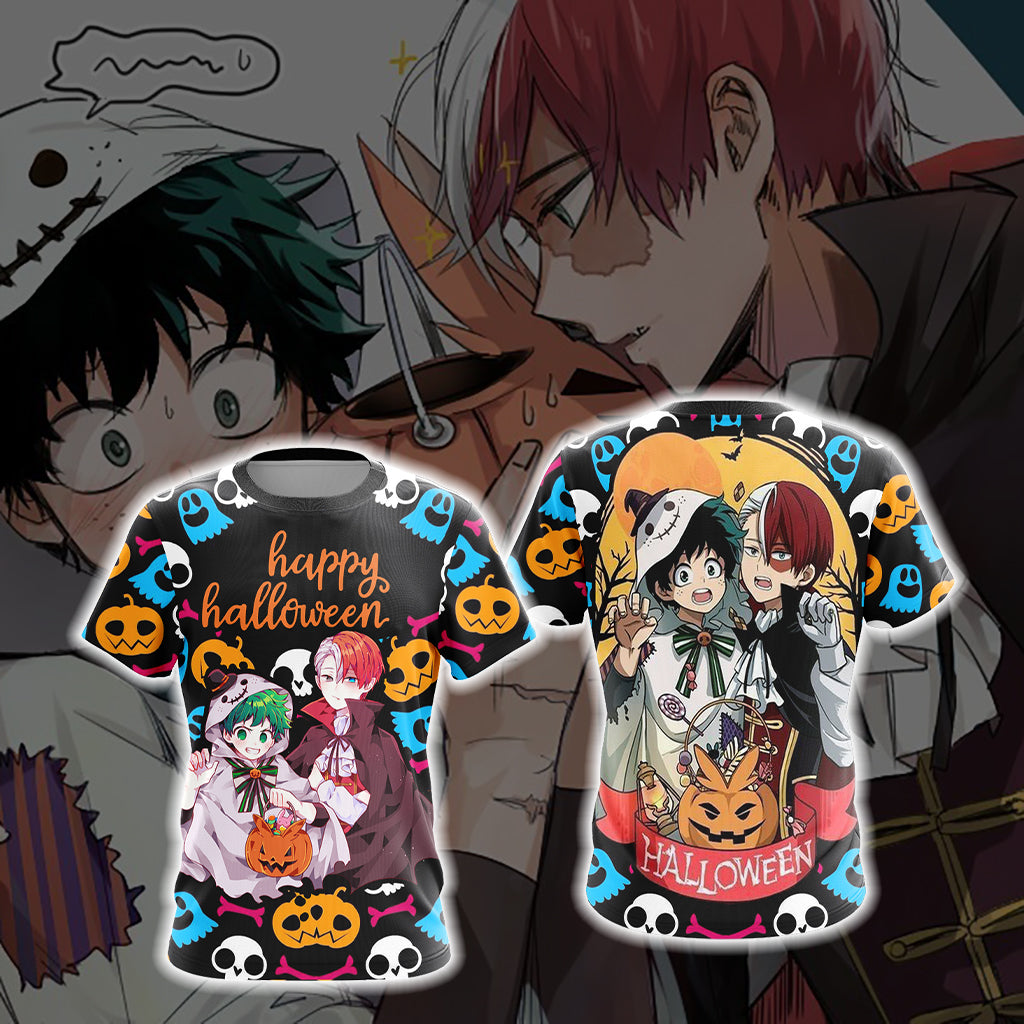 My Hero Academia - Deku and Todoroki Halloween Unisex 3D T-shirt