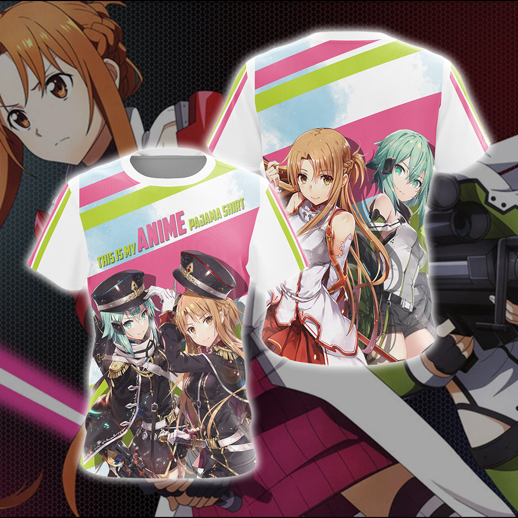 This is my anime pajama shirt Asuna Sinon T-shirt Zip Hoodie Pullover Hoodie