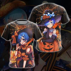 Rem Re:Zero Halloween All Over Print T-shirt Zip Hoodie Pullover Hoodie