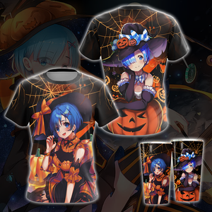 Rem Re:Zero Halloween All Over Print T-shirt Zip Hoodie Pullover Hoodie