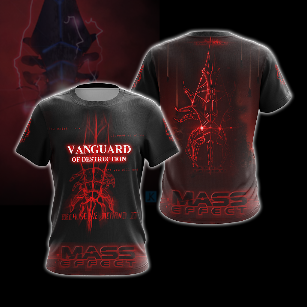 Mass Effect - Vanguard Of Destruction Unisex 3D T-shirt Zip Hoodie Pullover Hoodie