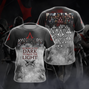 Assassin's Creed All Games Logos - We work in the dark to serve the light Unisex 3D T-shirt Zip Hoodie Pullover Hoodie