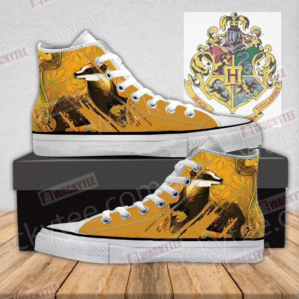 Harry Potter - Loyal Like A Hufflepuff Wacky Style High Top Shoes