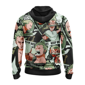 One Piece Roronoa Zoro Unisex 3D T-shirt Zip Hoodie Pullover Hoodie