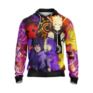 Naruto And Sasuke Unisex 3D T-shirt Zip Hoodie Pullover Hoodie 