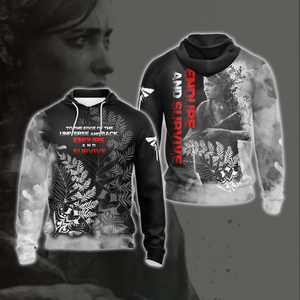 The Last Of Us - To The Edge Of The Universe And Back. Endure And Survive Unisex 3D T-shirt Zip Hoodie 