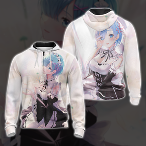 Rem Re:Zero All Over Print T-shirt Tank Top Zip Hoodie Pullover Hoodie