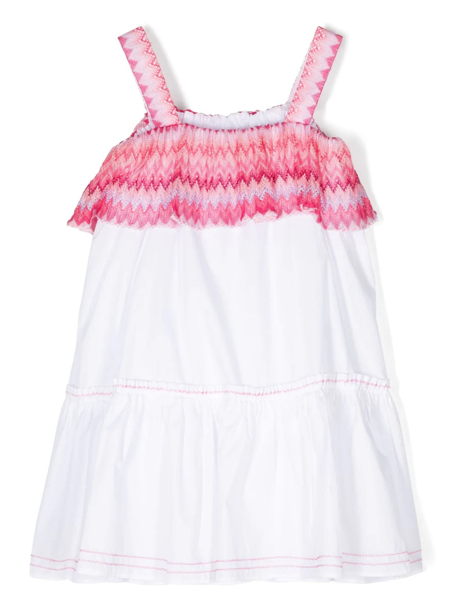 Woven ruffle dress with print detail by Missoni