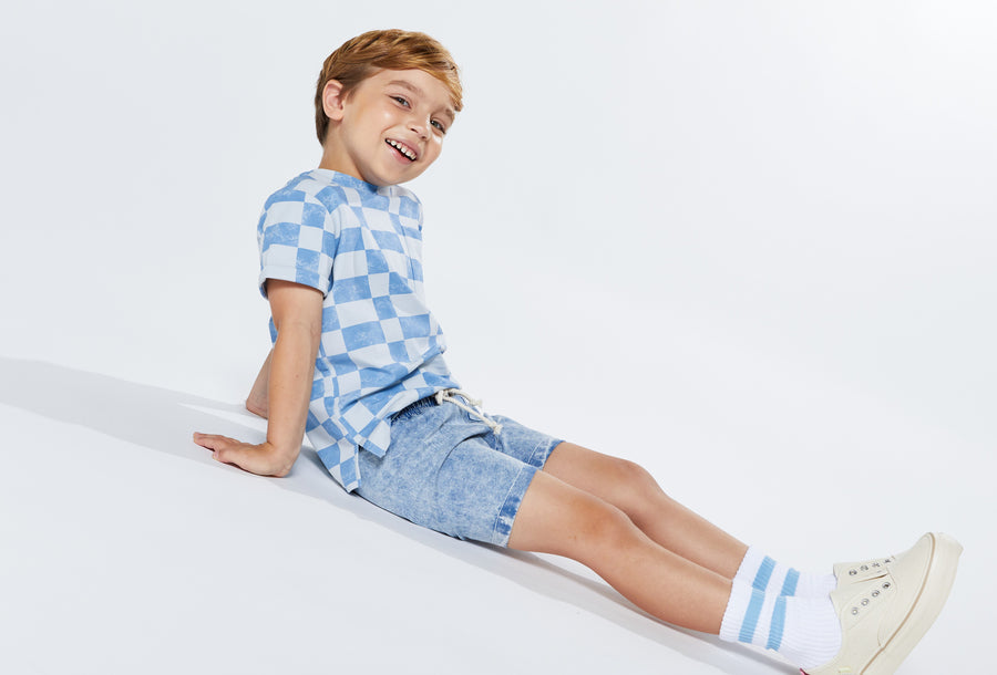 Illusion blue shorts by Crew Kids