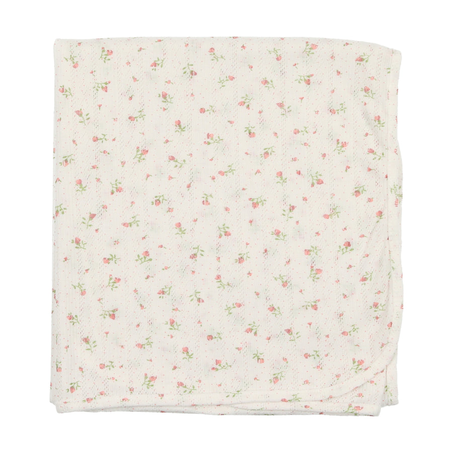 Eyelet floral pink blanket by Maniere