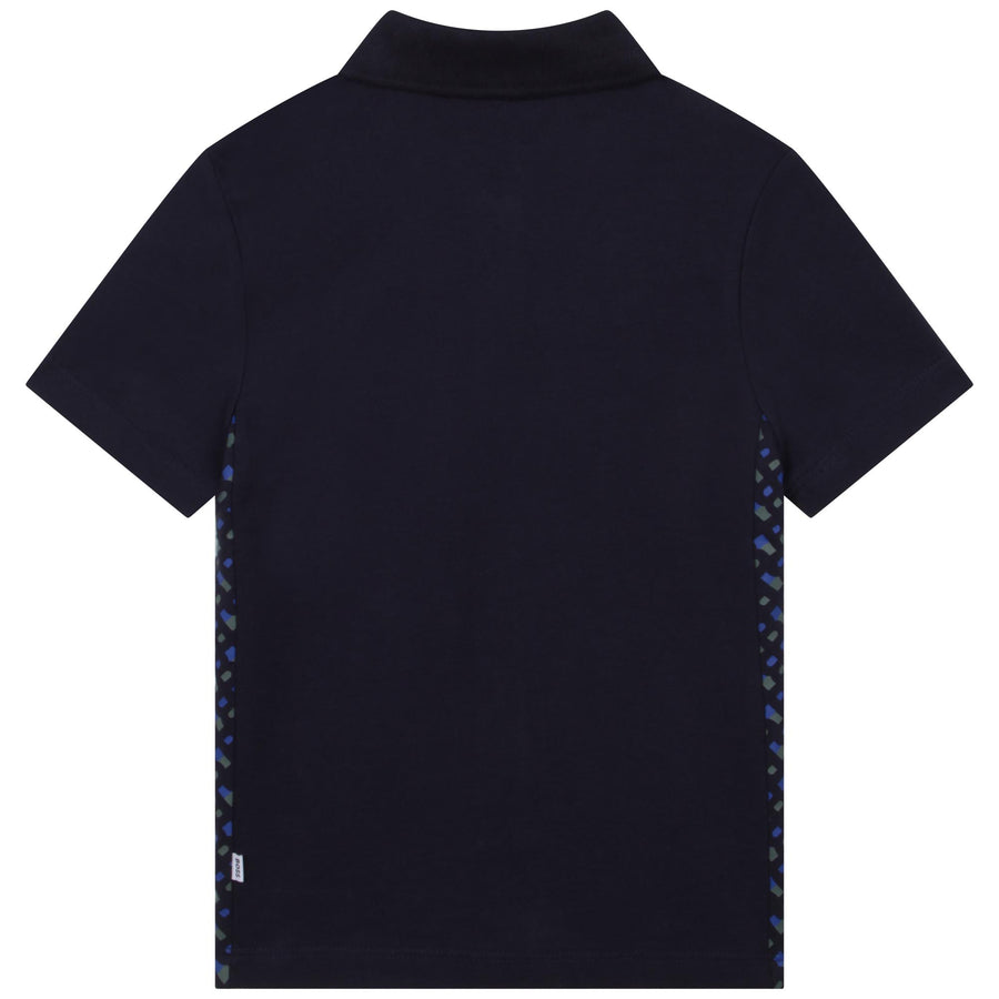 Monogram on sides black polo by Hugo Boss