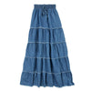 Denim tiered skirt by Luna Mae