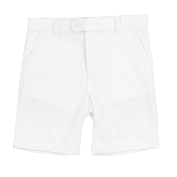 Soft Textured White Shorts by Motu