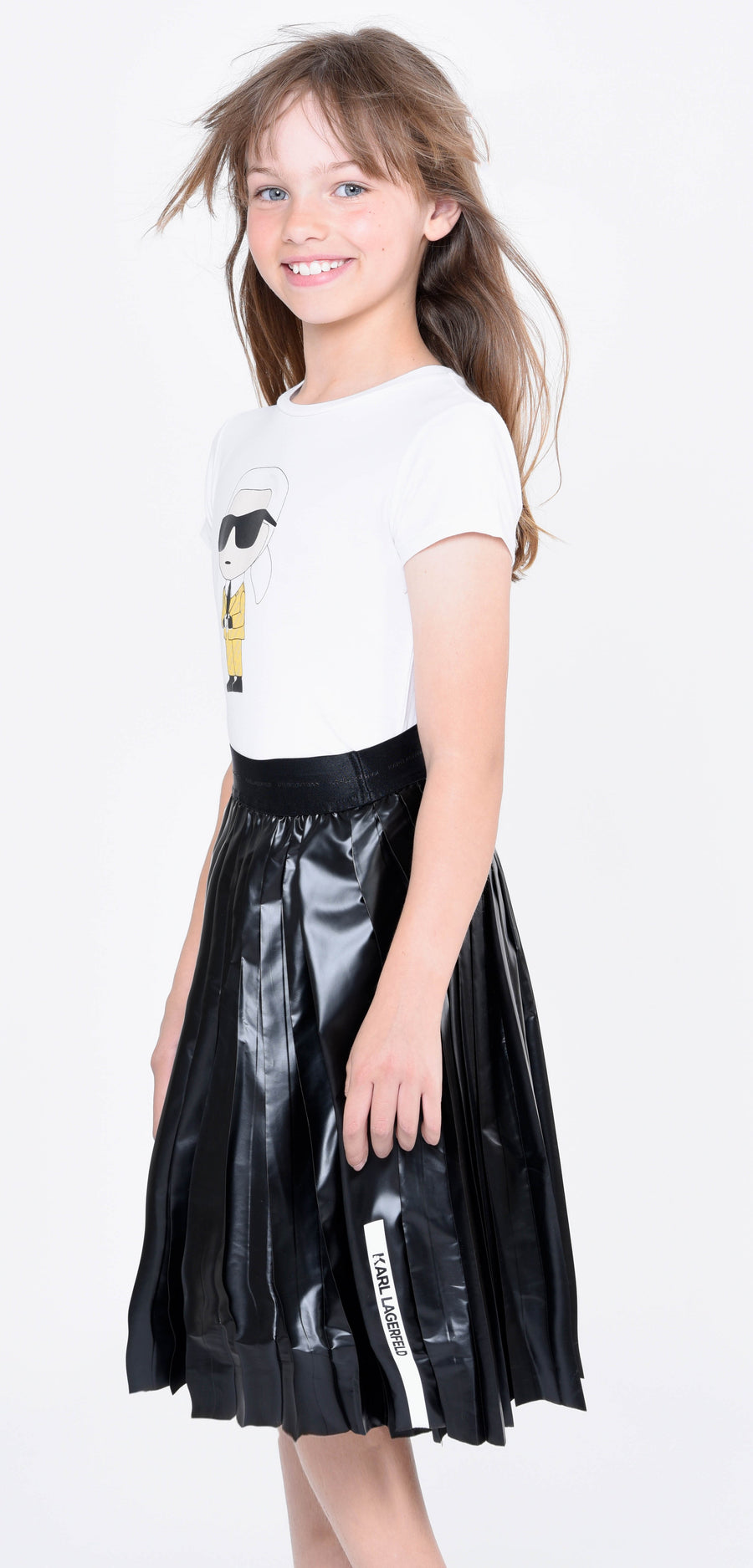 Midi pleated skirt with side logo by Karl Lagerfeld
