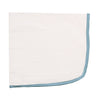 Textured stripe white/blue blanket by Maniere