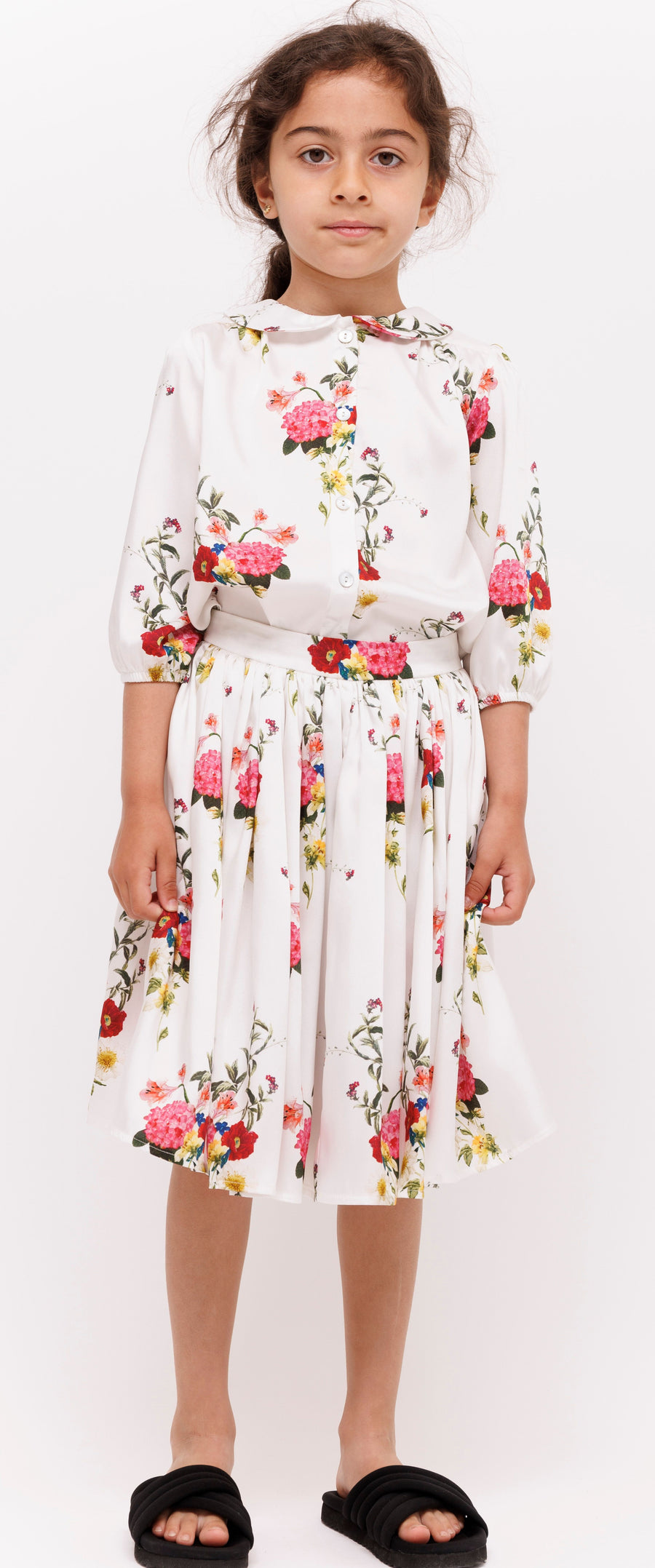 Blossoms White Full Skirt by Christina Rohde