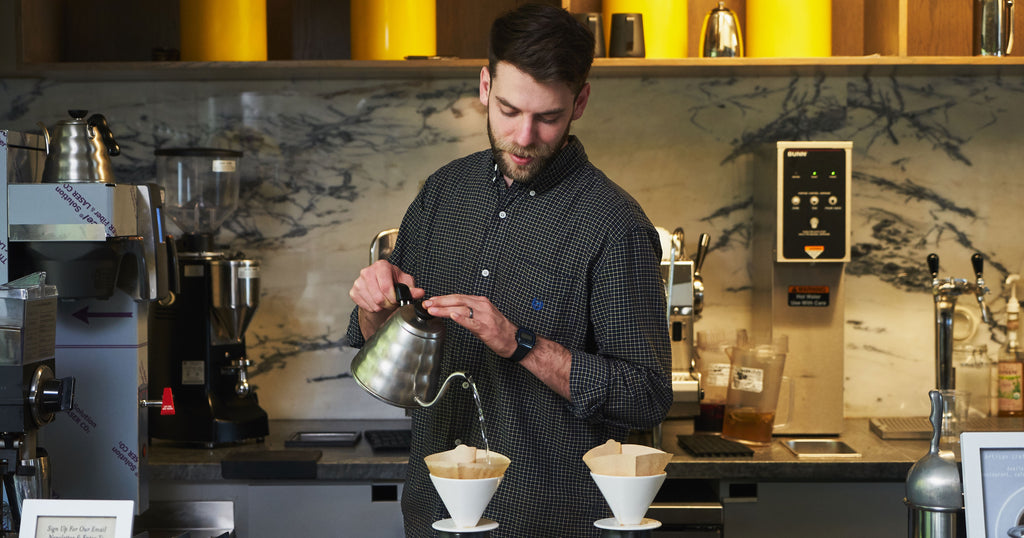 man making pour overs
