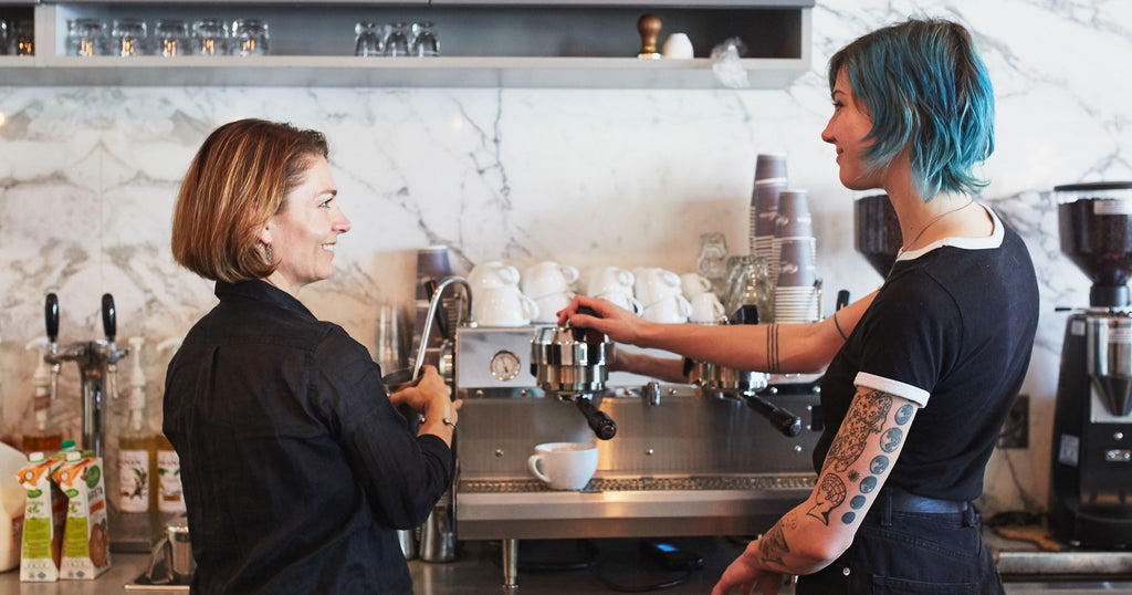 women making coffee