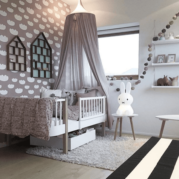 Nursery decor, nordic style room bed
