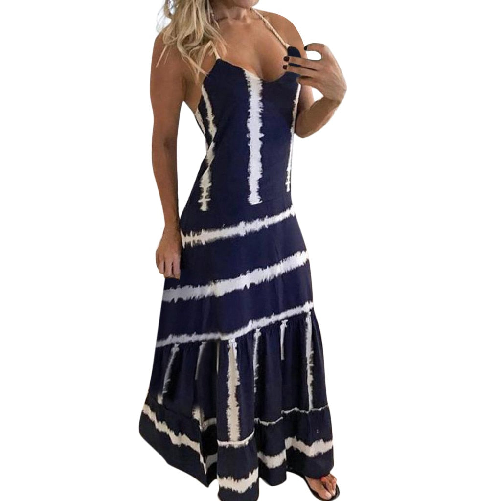 boho v neck maxi dress