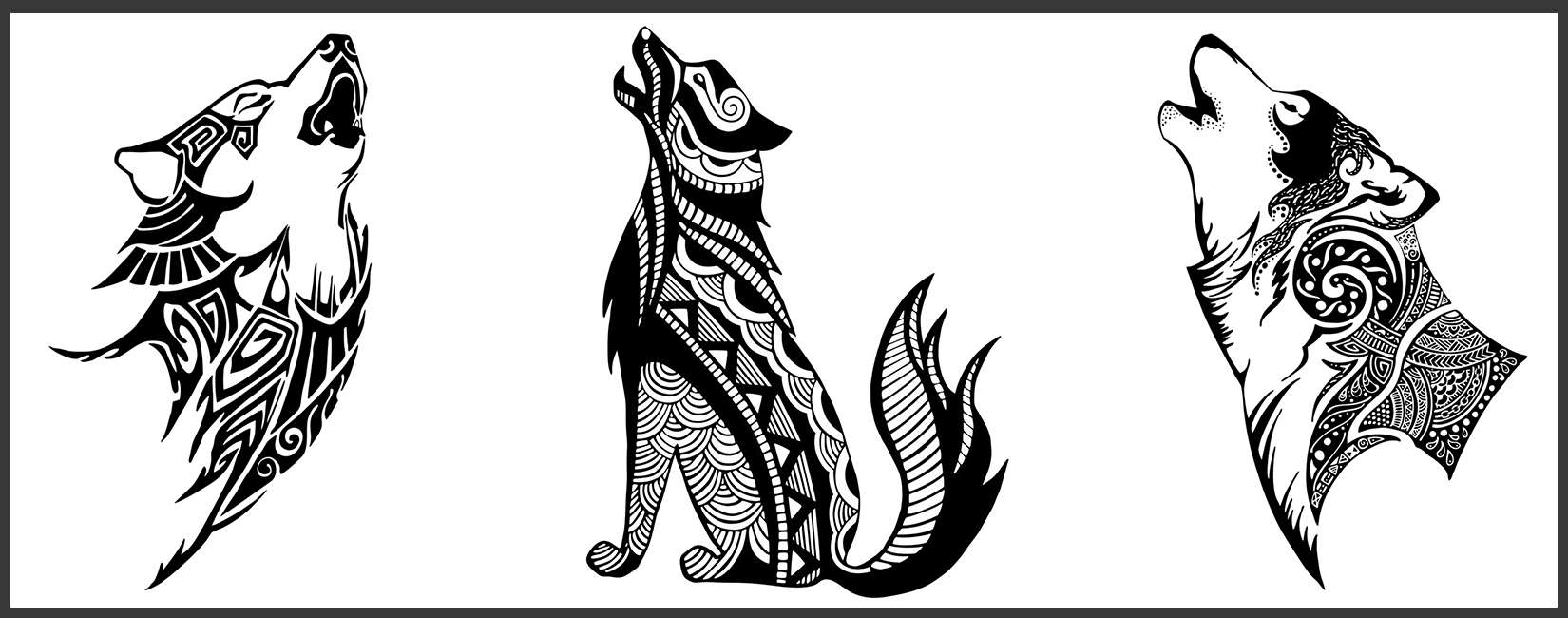 tatouage loup tribal hurlant