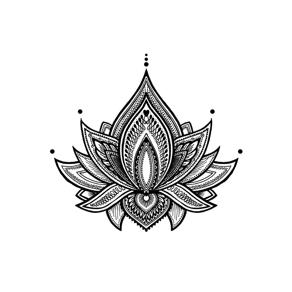 Lotus Mandala Tattoo - Realistic Temporary Tattoos | Tattoo Icon